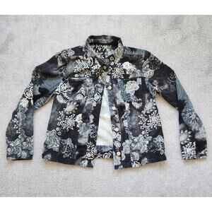 Vintage Christopher & Banks Floral Button Top | 90s Grunge Romantic Blouse
